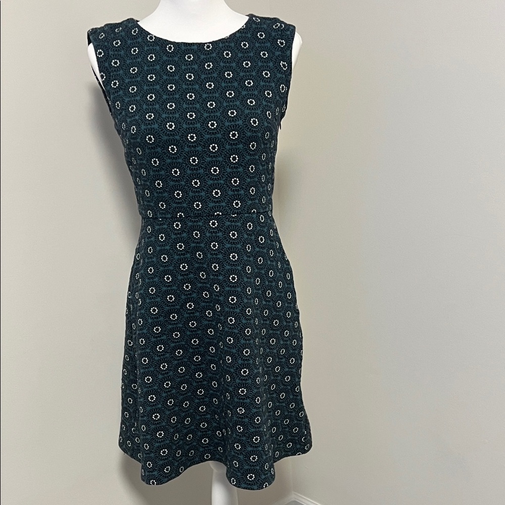 LOFT Elegant Green Patterned Dress